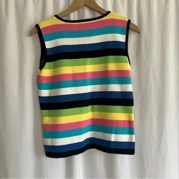 100% Cotton Colorful Striped Vintage Hampshire Studio Tank top size Medium - Picture 8 of 8